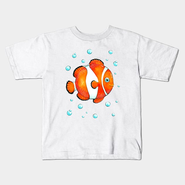 Adorable Clownfish Kids T-Shirt by obillwon